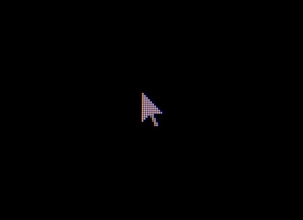A cursor on a black background