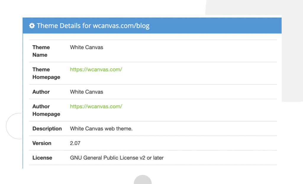 How to tell what WordPress theme a site is using? - White Canvas