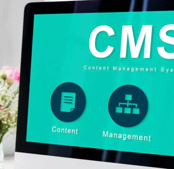 computer screen that reads "CMS"