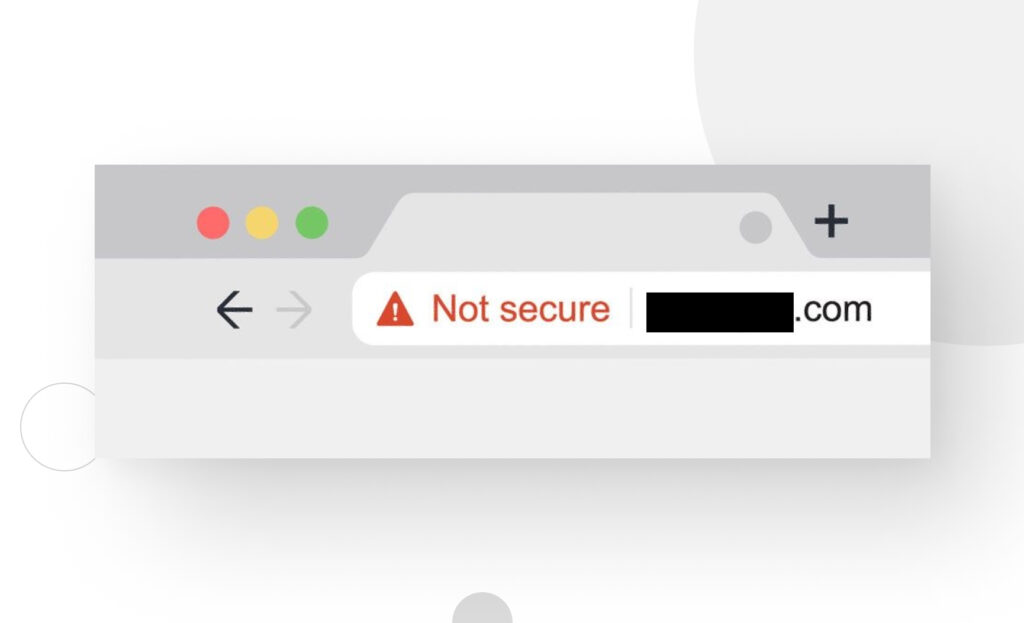 site not secure address bar notice