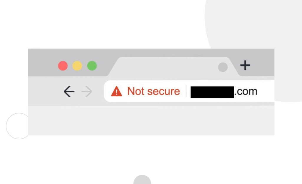 site not secure address bar notice