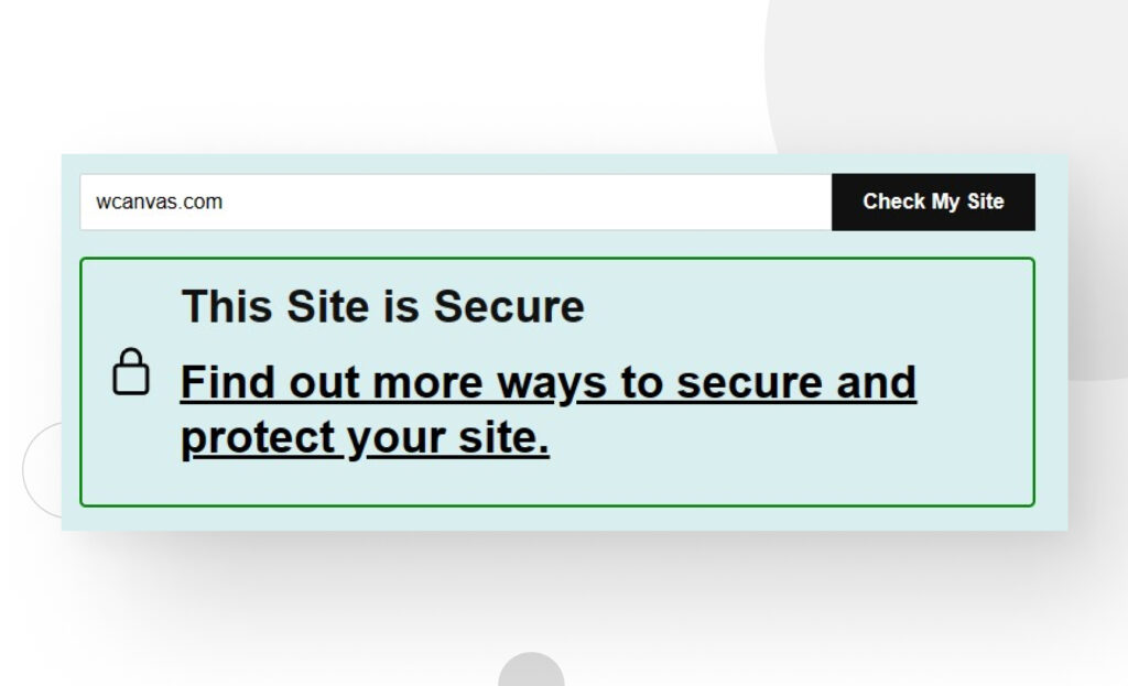 sucess screen when testing whether a site has an SSL certificate installed