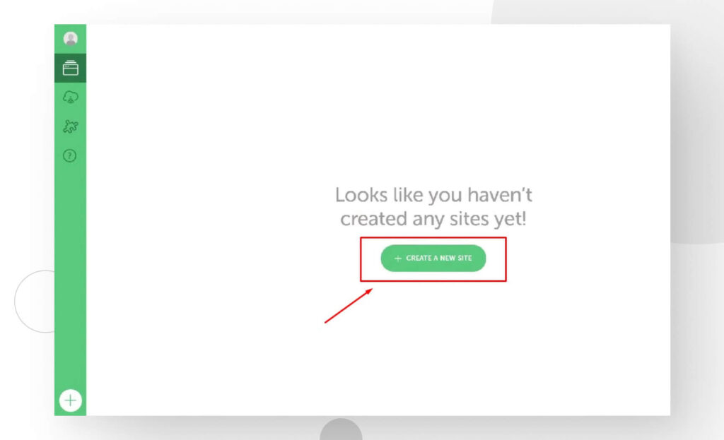 screenshot: Create a New Site option on Local