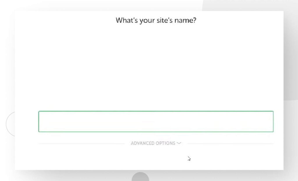 screenshot: name your Local site