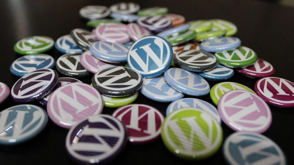 multiple small badges, all with the wordpress logo