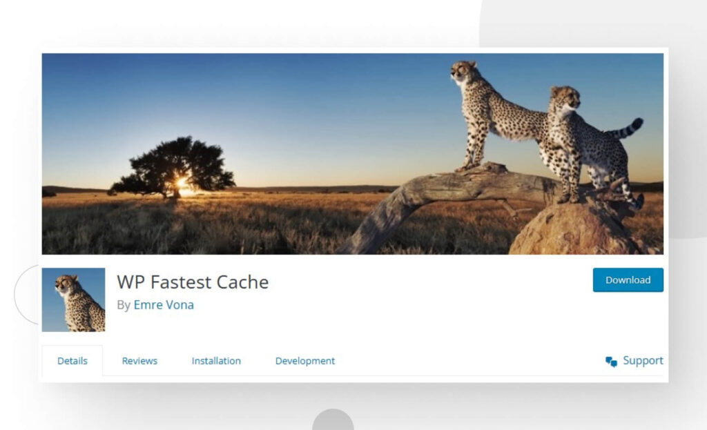 screenshot of WP Fastest Cache in the WordPress plugin directory