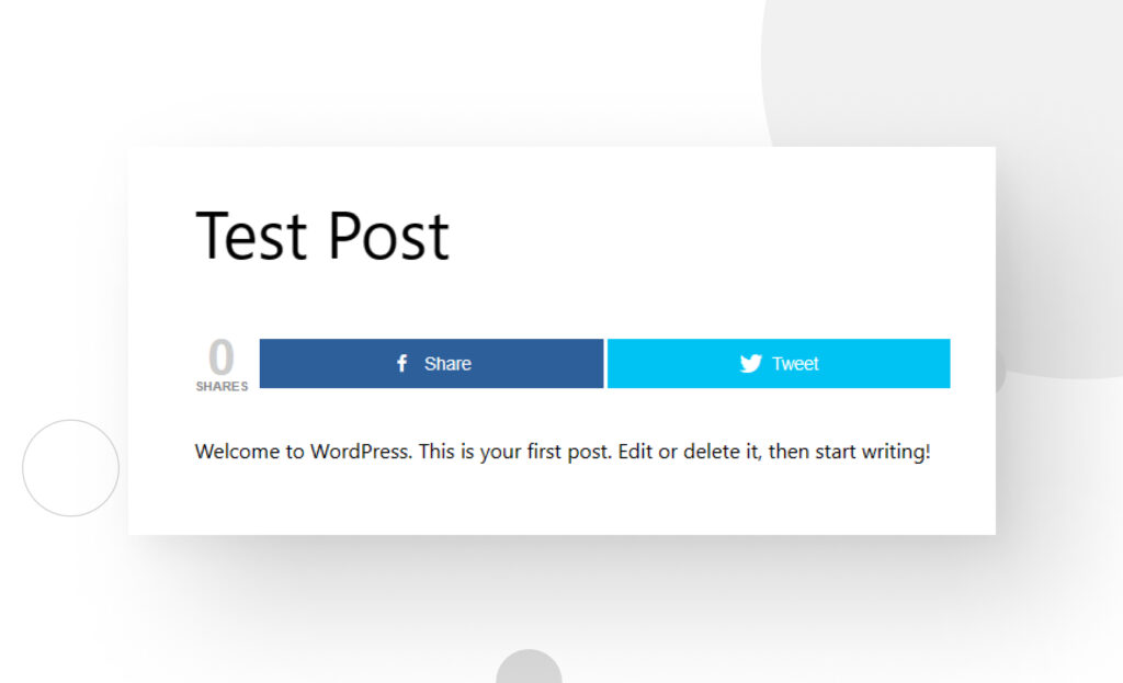 screenshot of MashShare's social media buttons as displayed on a WordPress post