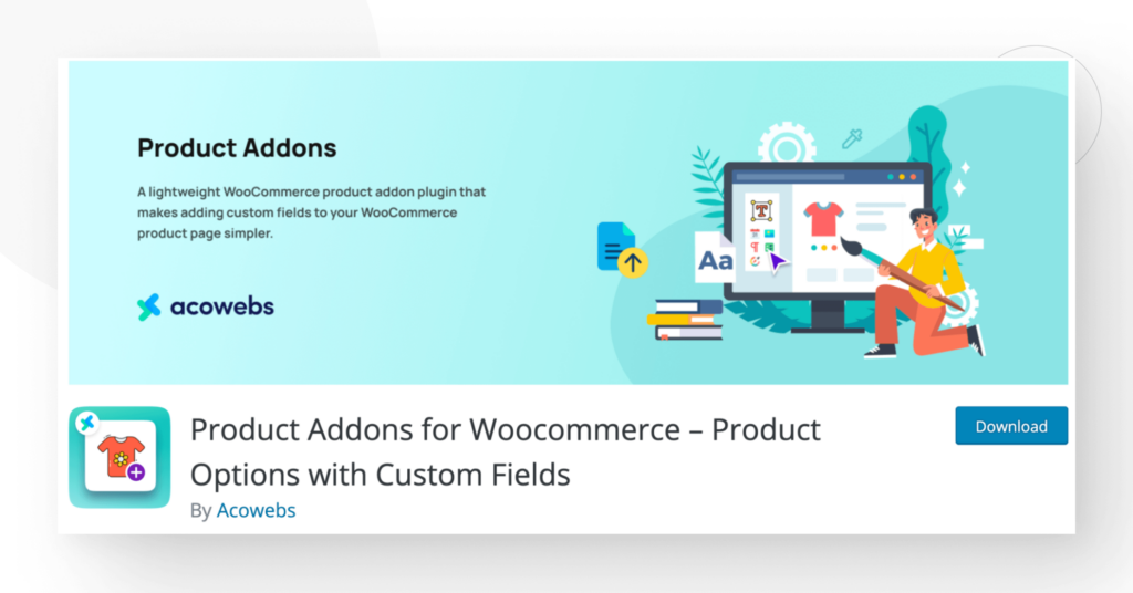 screenshot of "Product Addons for WooCommerce – Product Options with Custom Fields" in the WordPress plugin directory
