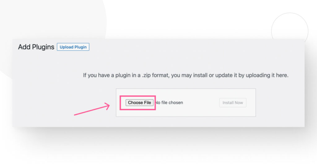 Choose File button in WordPress's plugin directory