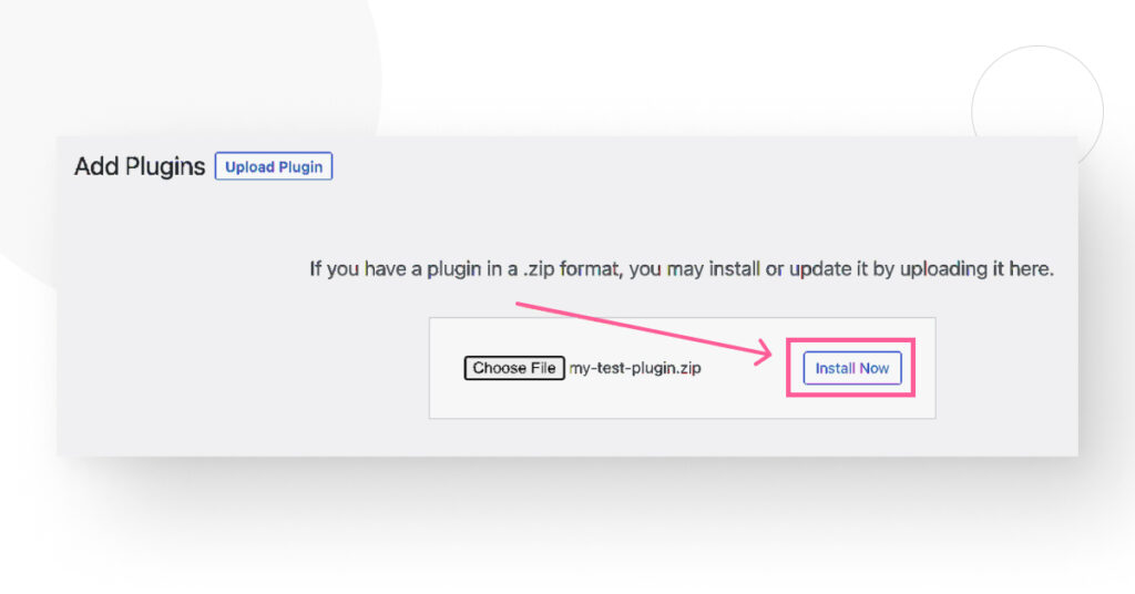 Install Now button in WordPress's plugin directory