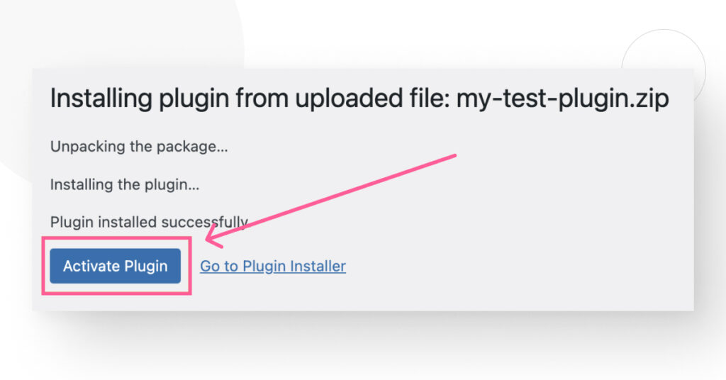 Activate Plugin button in WordPress's plugin directory
