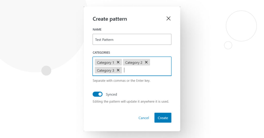 creating and categorizing a Block Pattern