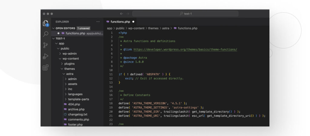 screenshot of Visual Studio Code