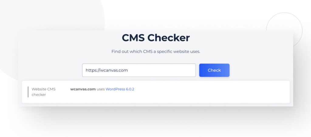 Paste the site's URL in CMSChecker's search bar