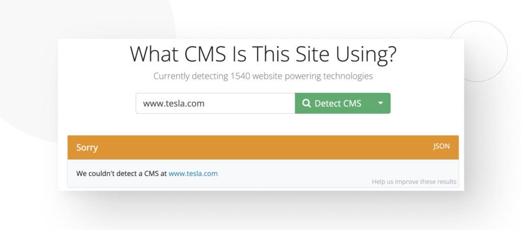 What CMS? couldn't detect a specific CMS in a site