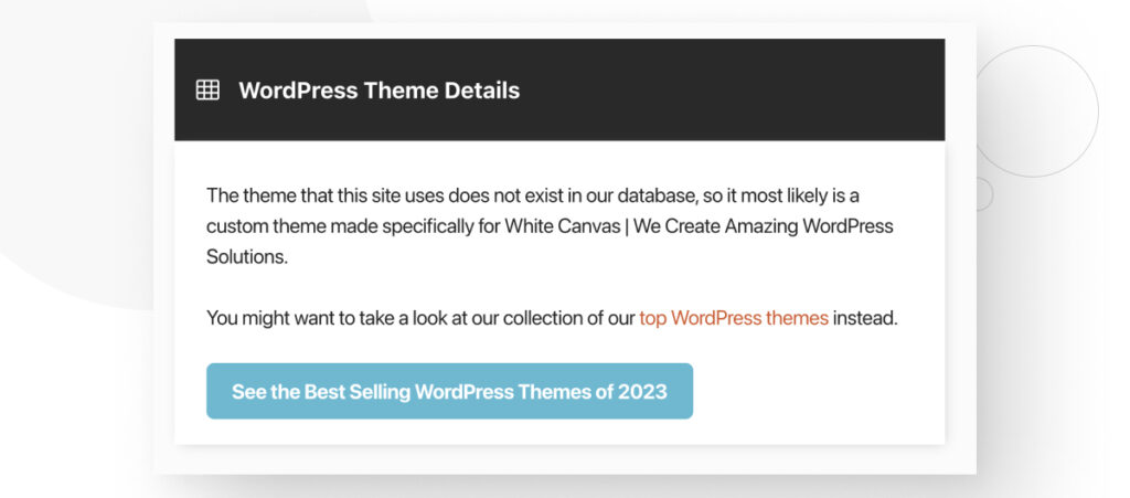 IsItWP provides details about the site's theme