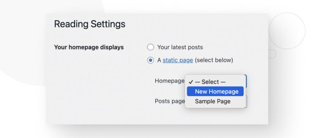 Select your new homepage