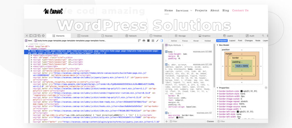 Safari browser's Web Inspector feature