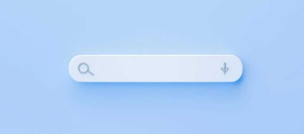 browser search bar over a light blue background