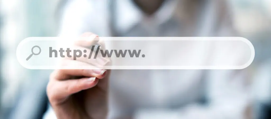 woman writing a URL