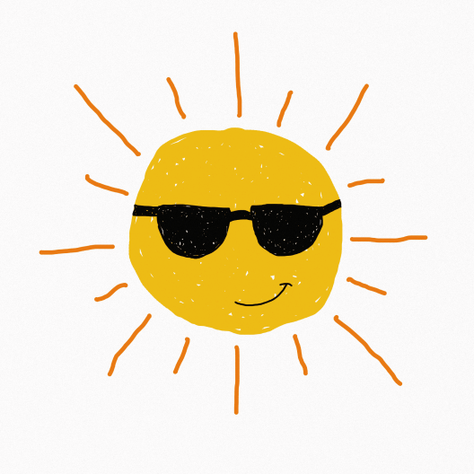 A sun with sunglasses