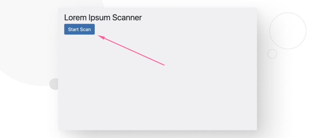 The "Start Scan" button that scans your WordPress site for lorem ipsum placeholder text