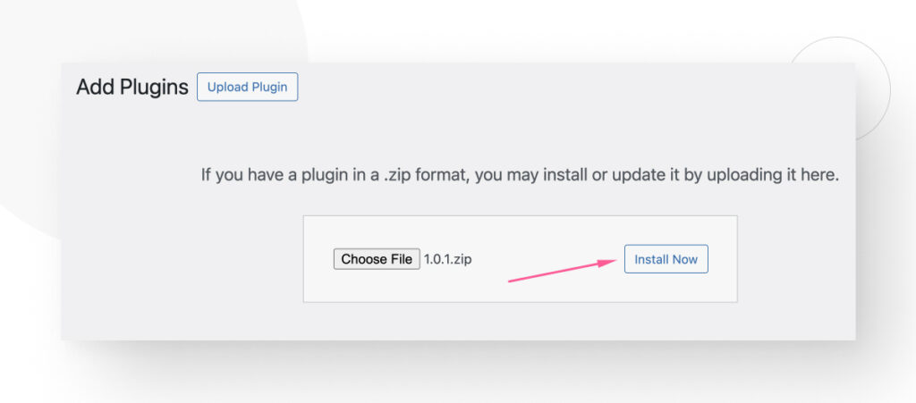 The "Install Now" button that lights up when uploading a plugin as a ZIP file