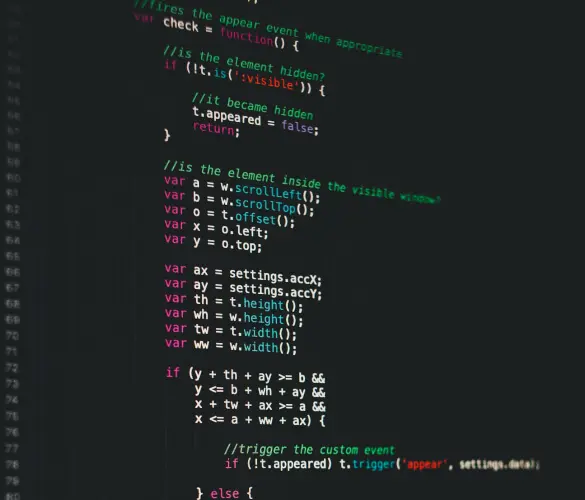 colorful PHP code over a black background