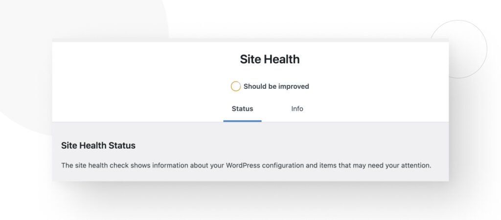 WordPress's Site Health interface