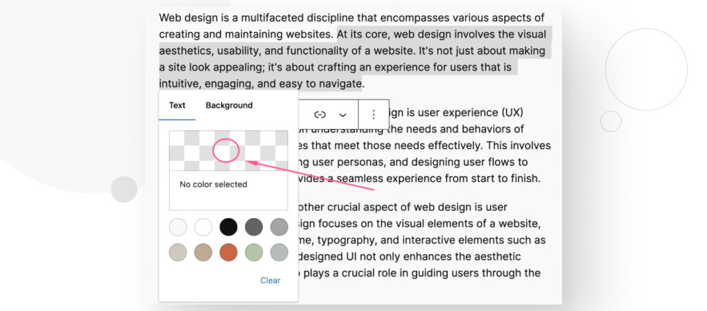 The custom color option in the WordPress editor's Highlight feature