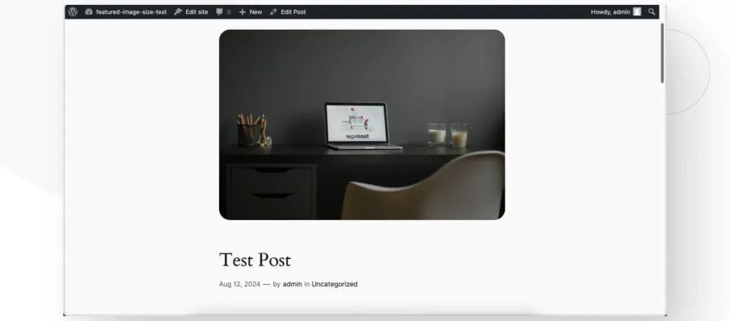 A WordPress post, showing the featured image, the title, and some metadata