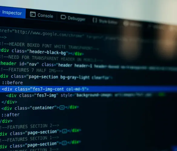 close up of a colorful HTML code over a dark screen