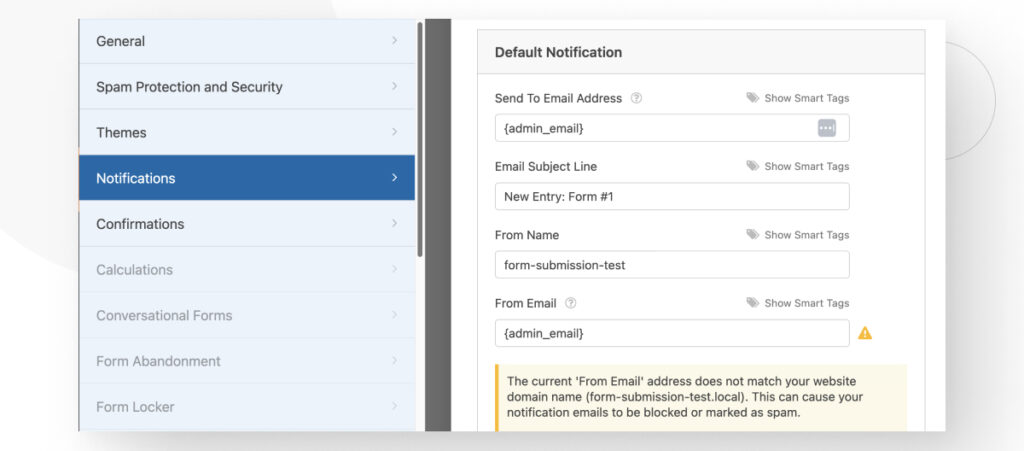 The WPForms interface in the WordPress backend admin. There are various form fields the user can edit