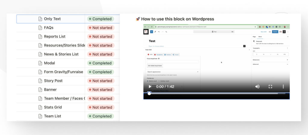 A screenshot of a video describing how to use a specific WordPress 