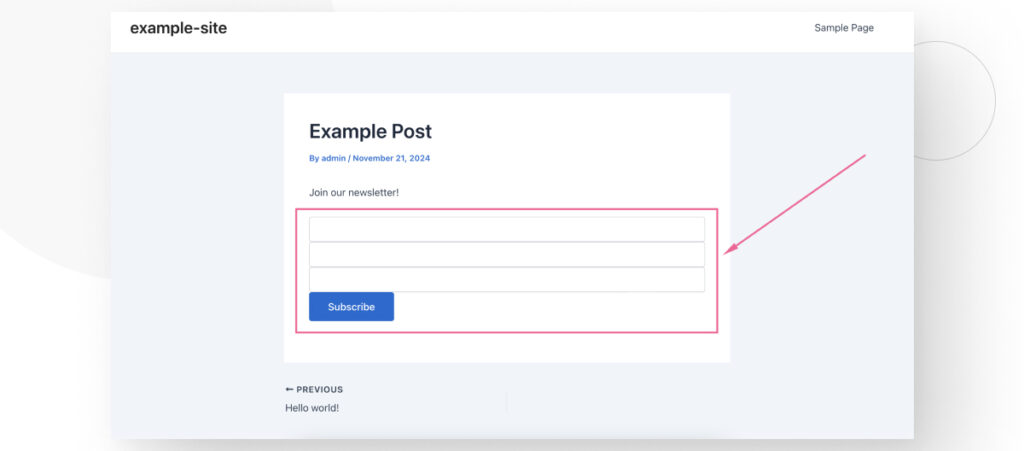 A simple form in a WordPress post