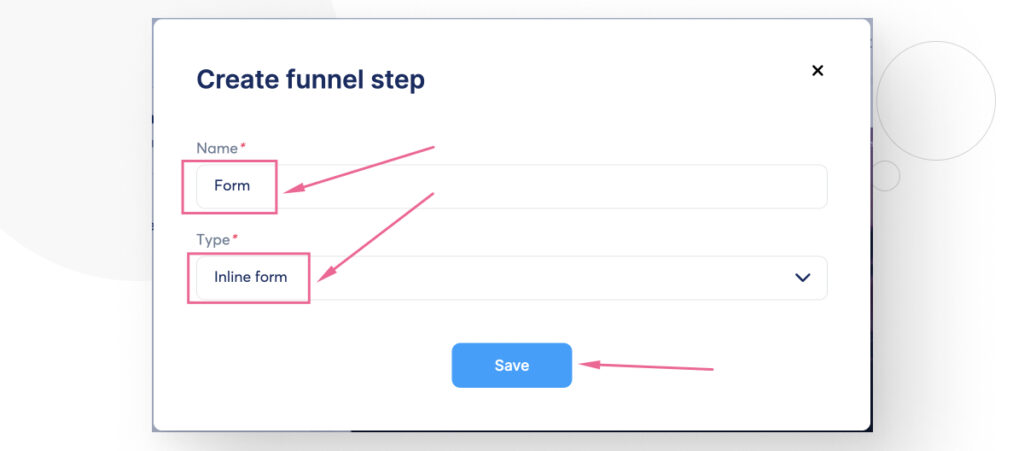 Creating a new step for a sales funnel in Systeme.io