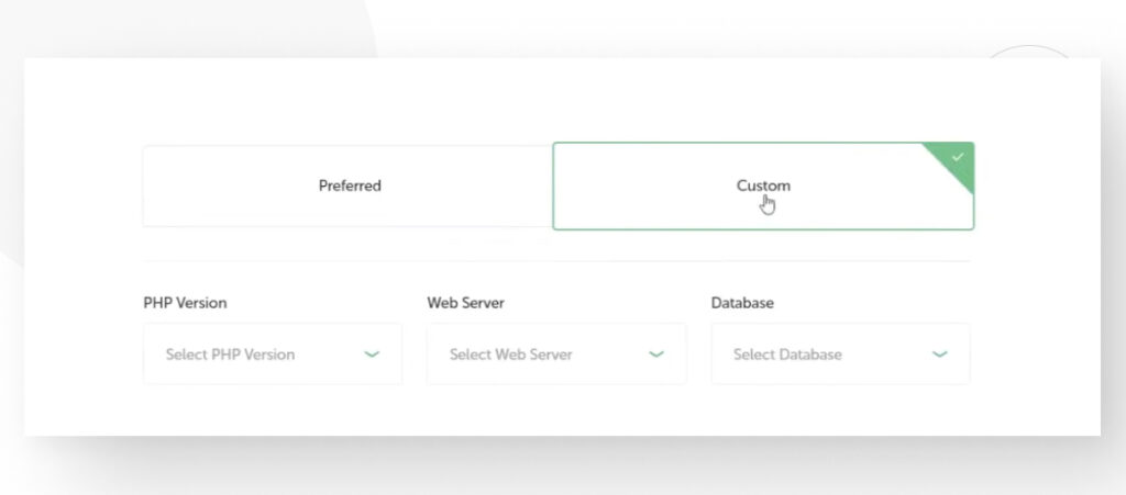 The button to choose a custom WordPress configuration while setting up a local site using the app Local