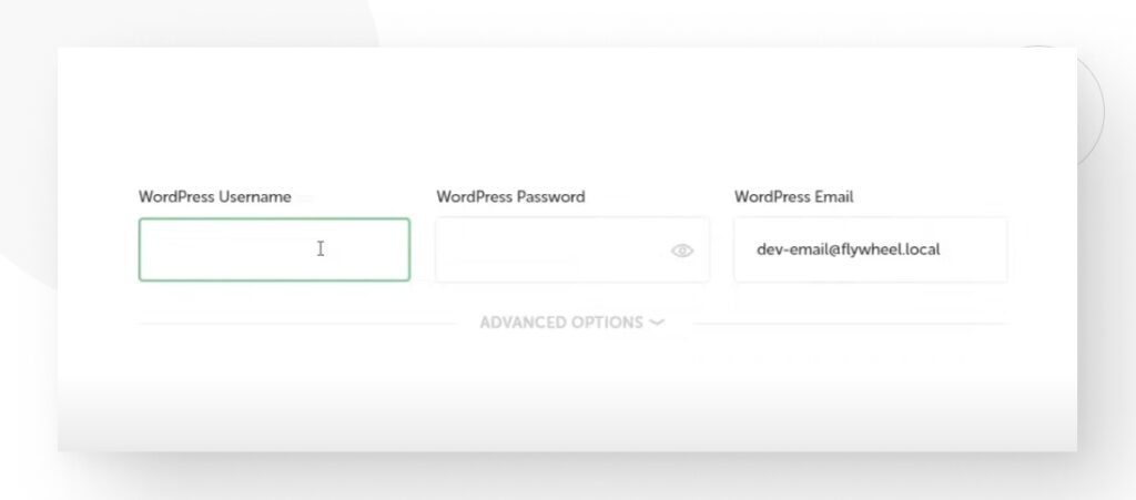 Inputting the username and password for your admin user in your Local WordPress site