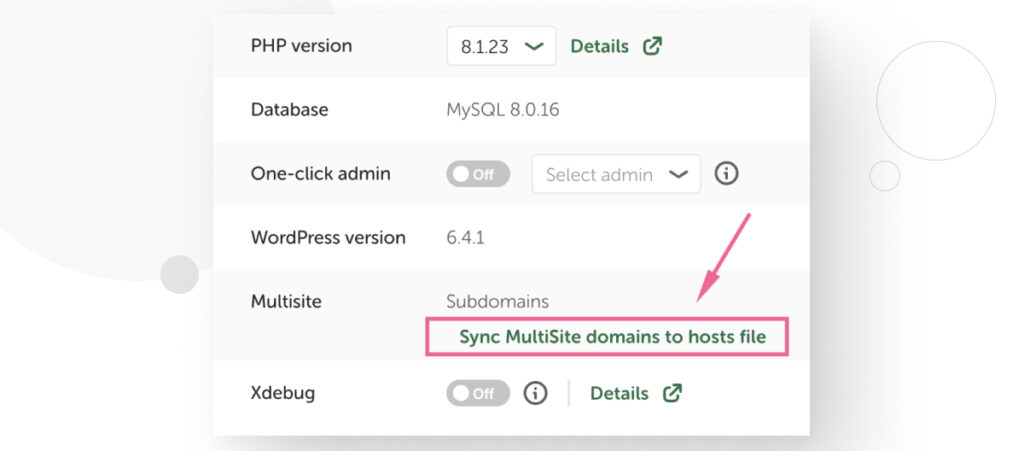 Configuring subdomains for a WordPress multisite network in Local