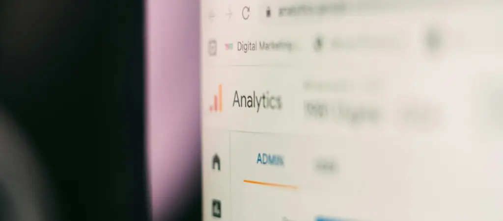 close up of a monitor displaying data from Google Analystics