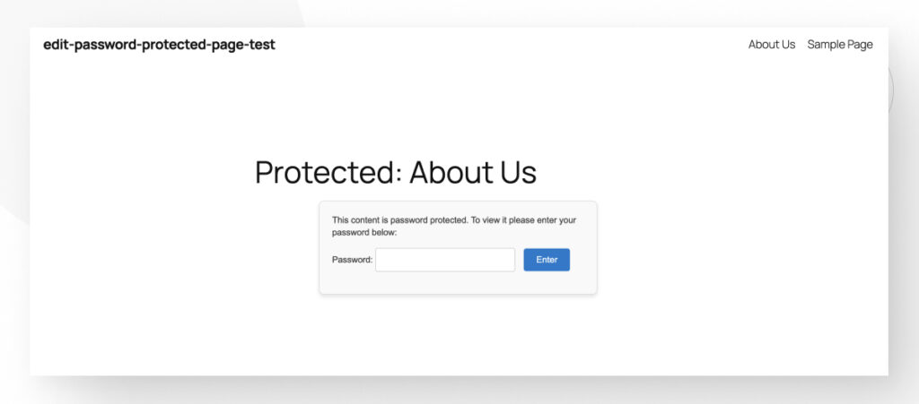 A WordPress password-protected page with improved styling for the password form