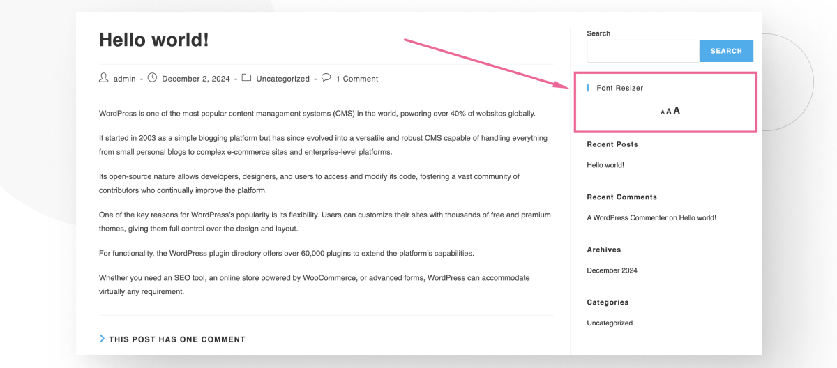 3 Ways to Allow Users to Change Text Size in WordPress - White Canvas