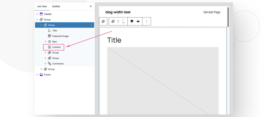 El editor de Gutenberg de WordPress. El usuario está editando el diseño de Publicaciones Individuales