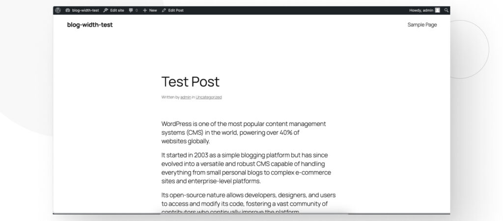 A WordPress blog post with a narrow layout