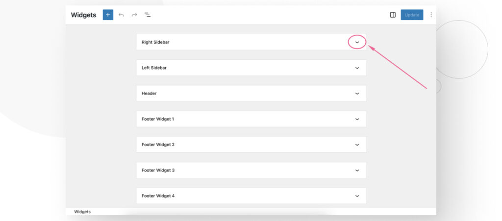 the WordPress "Widgets" menu in the admin dashboard